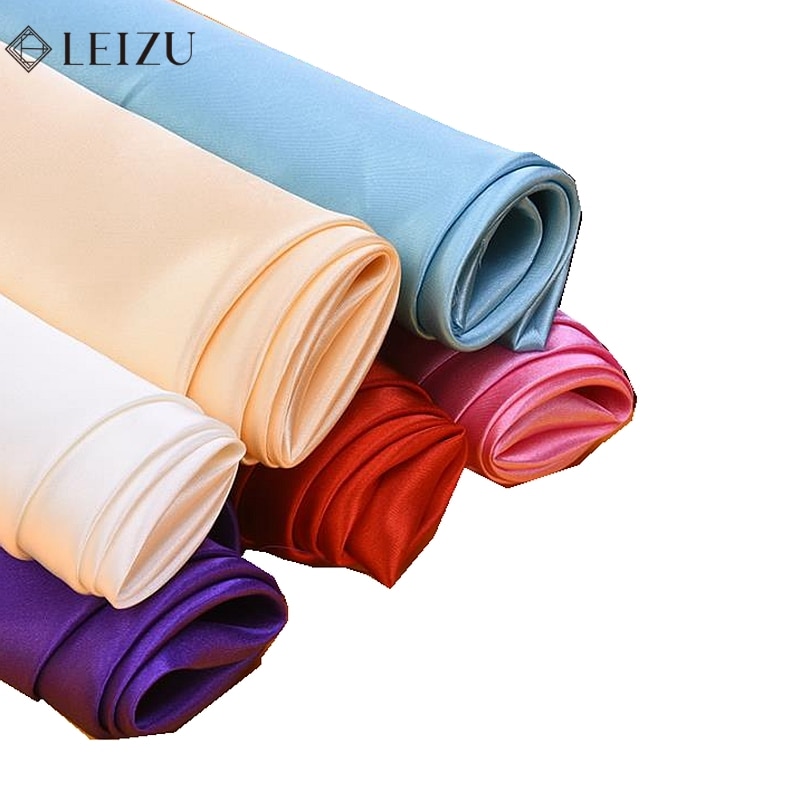 Tela de satén 100% poliéster por metros para coser vestidos, decoración para de boda, accesorios de tela para el hogar, T105
