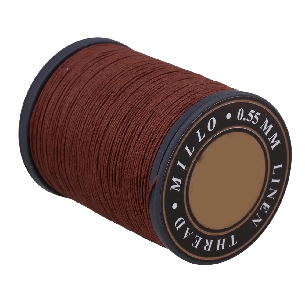 0.55mm 150m Dark Brown Flax Waxed Linen Sewing Stitching Thread Cord