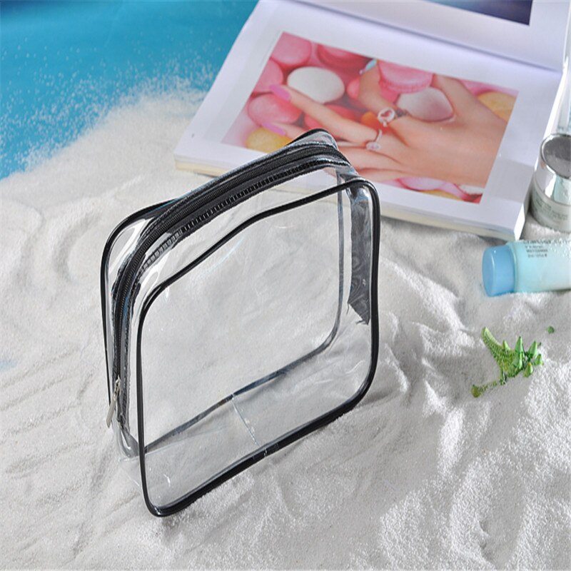 Neceser de PVC impermeable para mujer, estuche de maquillaje transparente de viaje, organizador de limpieza y belleza, artículos de tocador de baño,