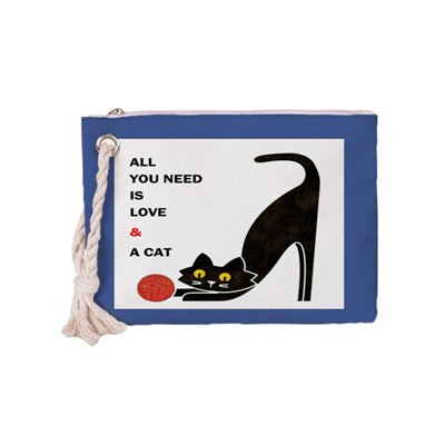 Crowdale Small Teen Girls School handbags for Women Thick rope printing hangbag novelty cats printing handbags 26cm*19cm: S-sn171