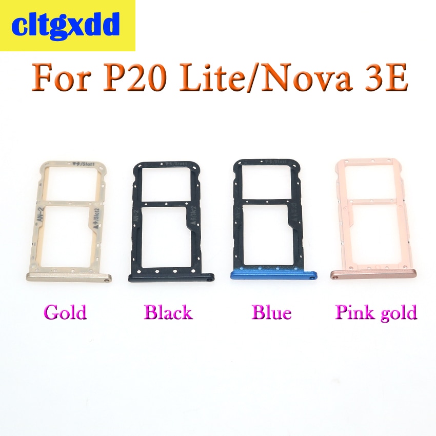 cltgxdd 1 pcs For Huawei P20 Lite / Nova 3e SIM Card Tray Micro SD Card Adapter Socket Dual SIM Replacement Parts