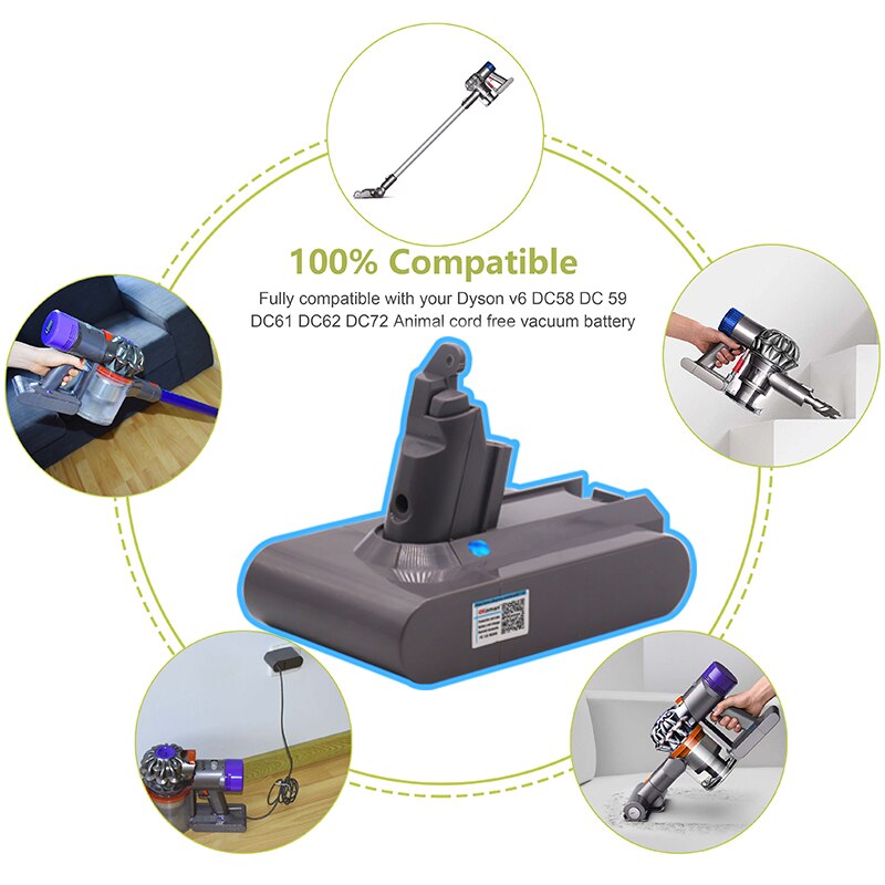 21.6V 68000Mah Li-Ion Batterij Vervanging Voor Dyson Batterij 9.8Ah V6 DC61 DC62 DC72 DC58 DC59 DC72 DC74 Vacuüm cleaner 965874-02