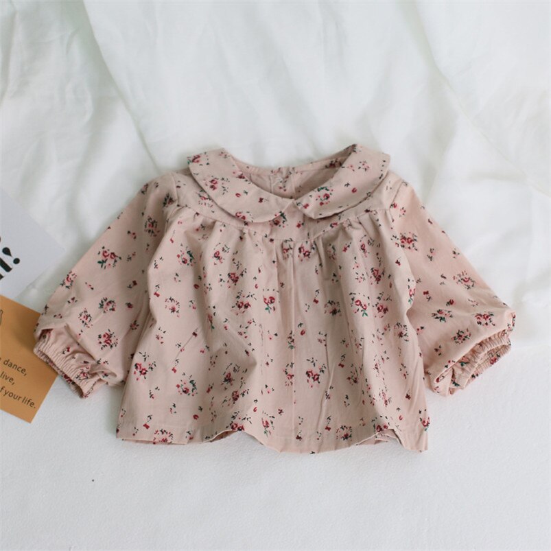 Yndig baby piger langærmet skjorte blomster baby børn toppe børn jakker til piger outwear toddler tøj kemikalier: Lyserød / 6m