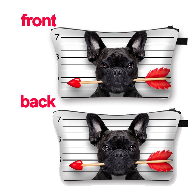 Cute Dog 3D Printed Cosmetic Bags Cute Pug Women Makeup bags Organizer Necessaries for Travelling Cosmetic Cases