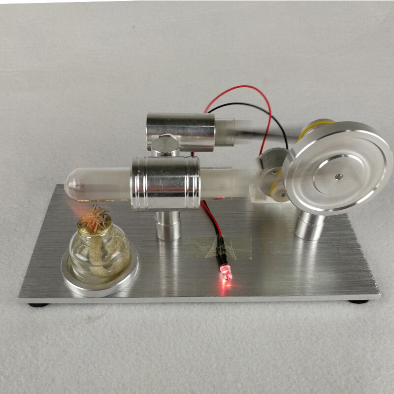 Dua Silinder Diy Stirling Mesin Eksternal Mesin Pembakaran Sekolah Demonstrasi Putih Peleton Lampu untuk Pendidikan Tk T: Single lamp