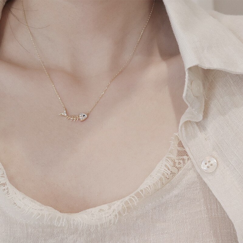 925 Sterling Silver Pin Love Fishbone Horseshoe Style Adds Charm To Exquisite Pendant Necklace