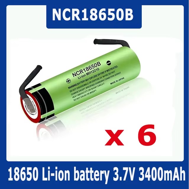 18650 Bateria NCR18650B 3,7 V 3400 mah Baterie litowe 18650 z arkuszem niklowym do spawania DIY: BŁĘKITNA