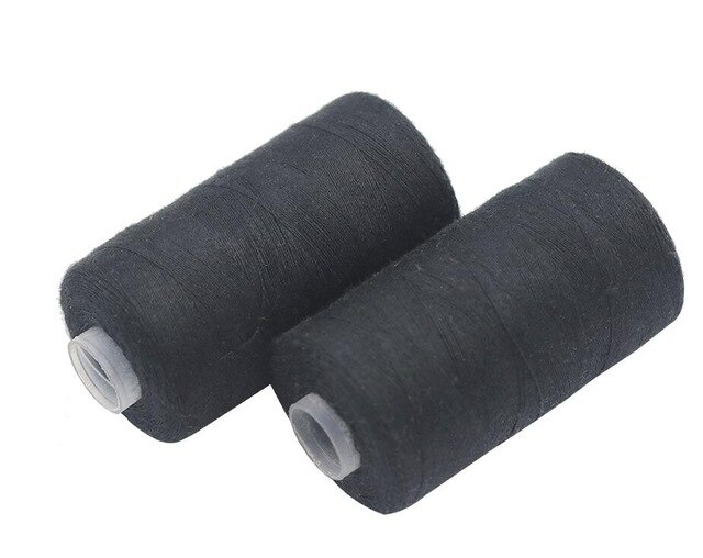 2Pcs Sewing Thread Sewing Thread Polyester Thread Set Sewing Threads Sewing Spools Polyester DIY Sewing For Hand Machines 500M: black