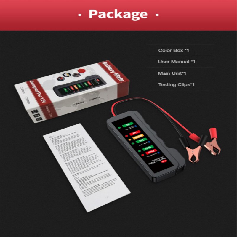 6 LED Mini 12V Car Battery Tester Digital Alternator Tester Lights Display Car Diagnostic Tool Auto Battery Tester Car Tools