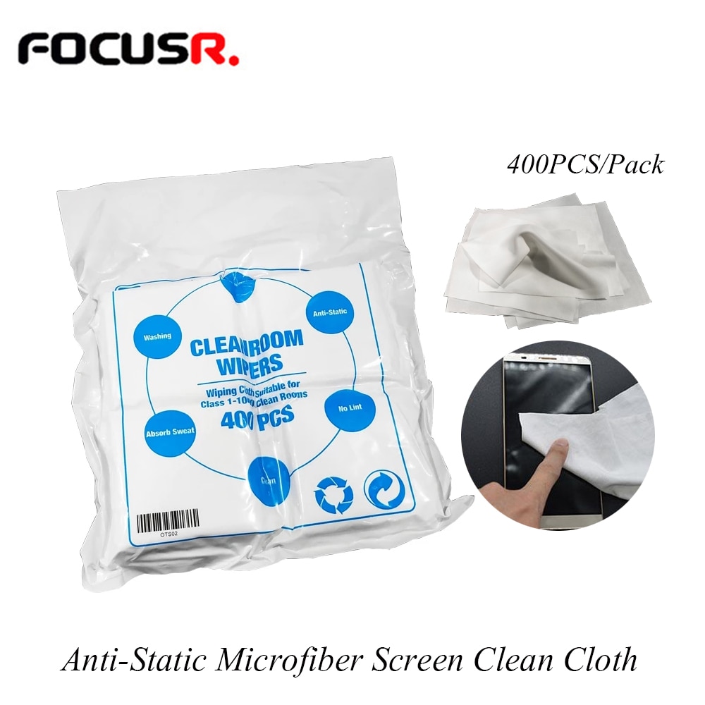 400PCS Anti-Static Microfiber Dusting Clean Cloth For LCD Screen Out Glass Laminating Mobile Phone Repair Tool Sets