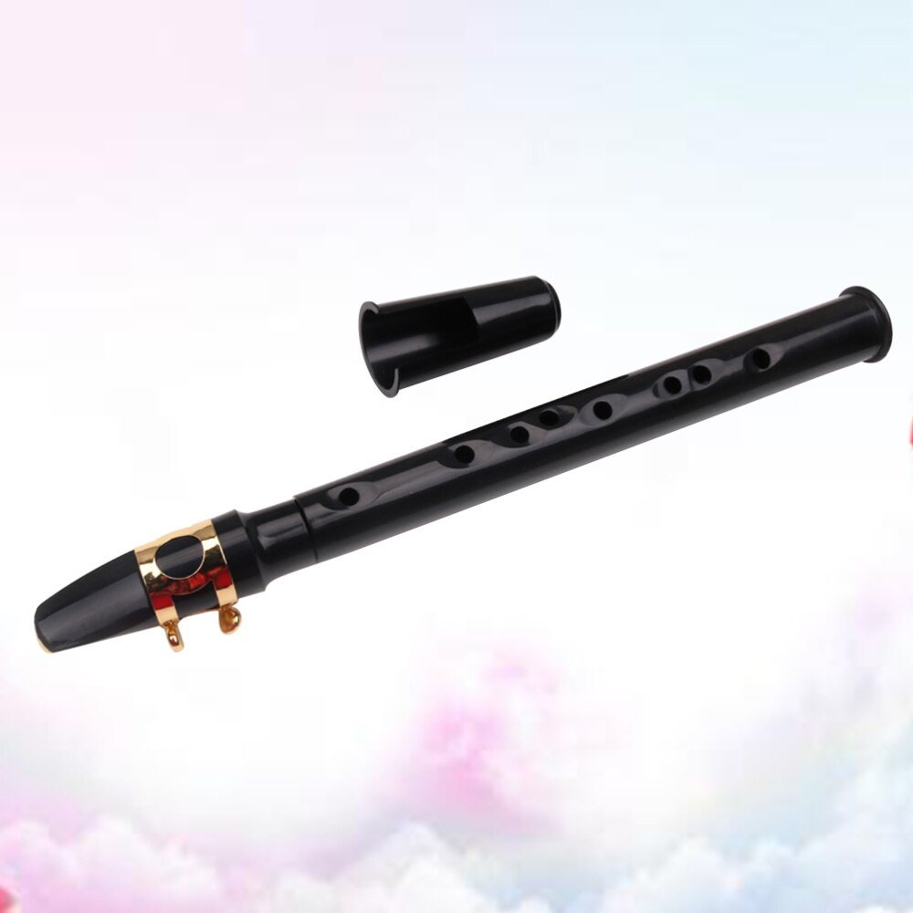 8-Hole Pocket Saxophone Sax Mini Saxophone Portable Little Saxophone Straight Port Woodwind Instrument (White)