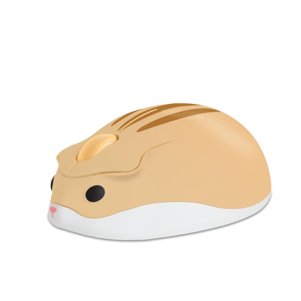 Ratón de hámster de dibujos animados para ordenador, Ratón Óptico inalámbrico de 2,4G, ergonómico, Mini, 3D, para oficina, para chico y Chica, con almohadilla de semillas: Yellow