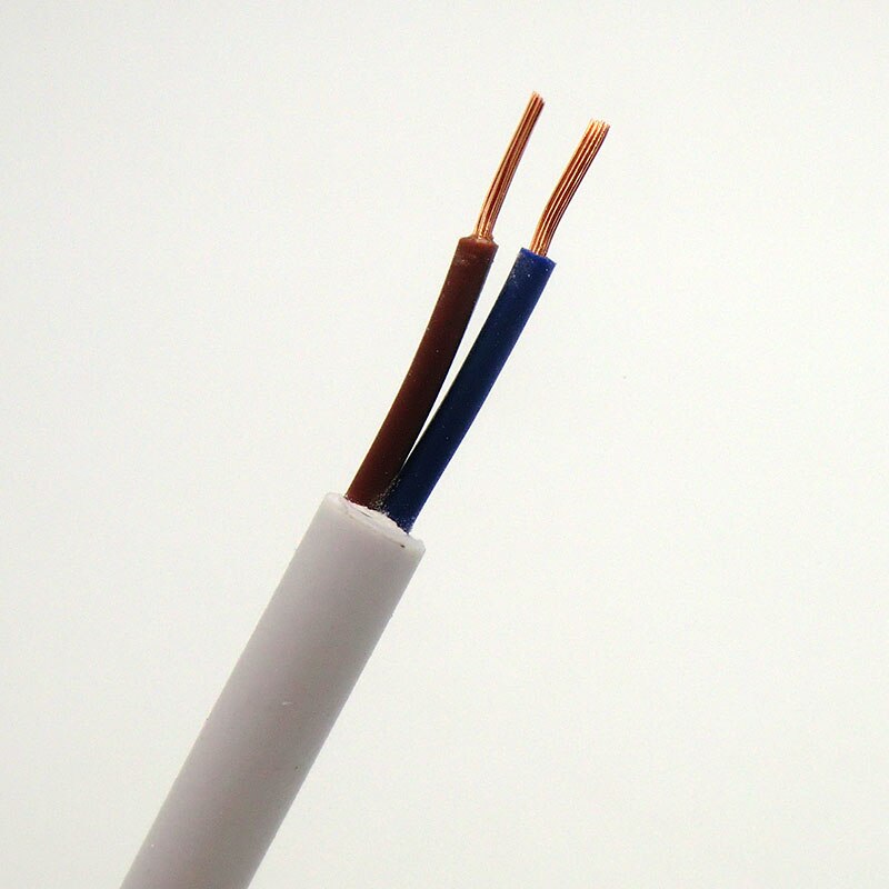 Hvid ledning blød kappe kabel 2,3,4,5,6 kerne 0.12,0.2, 0.3 mm² 27,24,22,20 awg signal linje ekstrudering producere iltfrit kobber 10m: 2 kerner / 0.5 mm 2(20 awg)