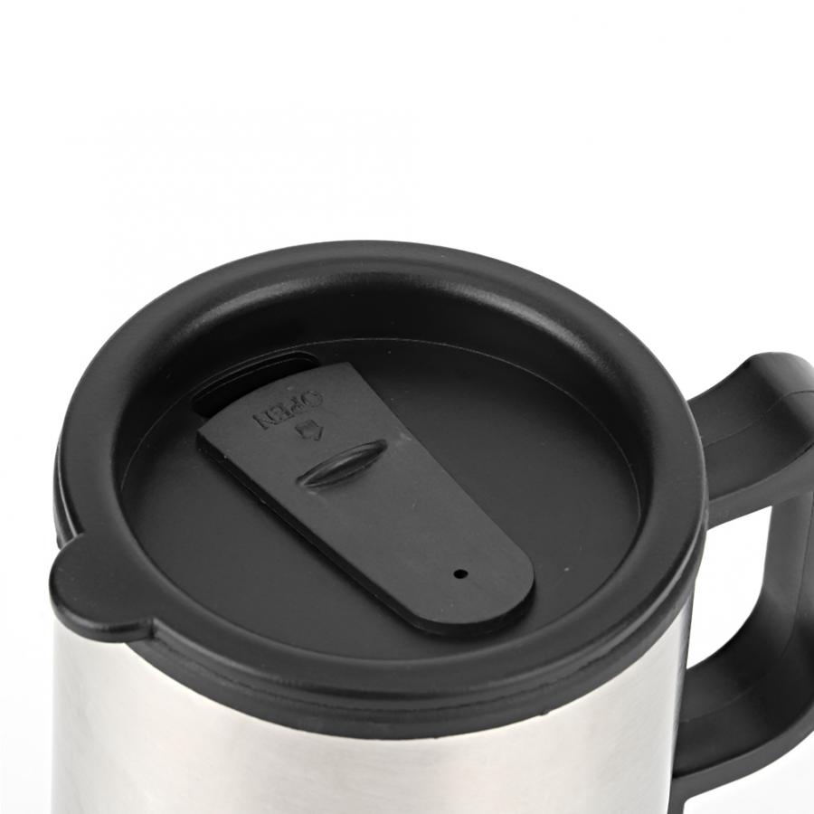 Estufa eléctrica-taza de calefacción eléctrica para coche, de acero inoxidable, portátil, para viaje, agua, café, té, 12V, 450ml