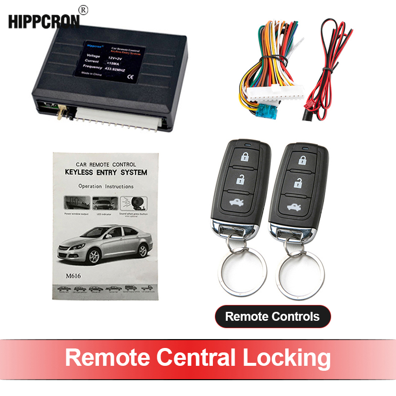 Bil centrallås nøglefri adgangssystem fjernbetjent centrallåsesæt universal 12v