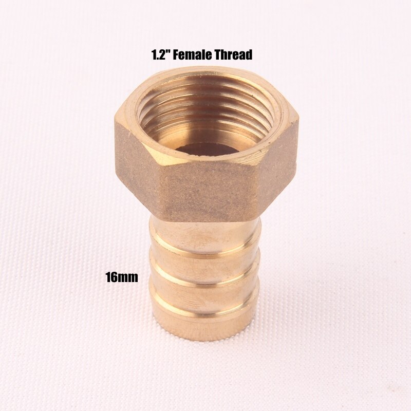 1/2" Female Male Thread Hose Connector 8-19mm Pure Brass Pagoda Water Connectors Irrigation Copper Gas Soft Pipe Hose Adapters: 1l2 Female-16mm