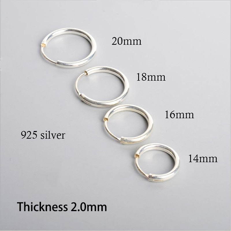925 sterling sølv fed hoop øreringe til kvinder mænd tykkere end normalt runde cirkel øreringe bøjler øreringe øreringe smykker