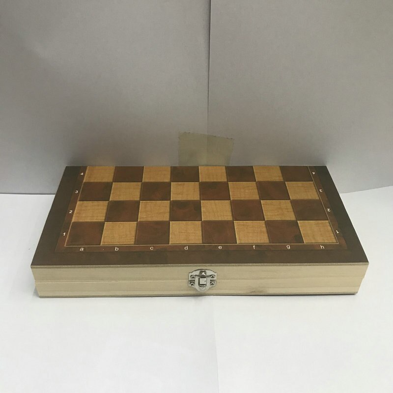 Wooden foldable 3 in 1 Chess Checkers Backgammon 24cm about 350 G