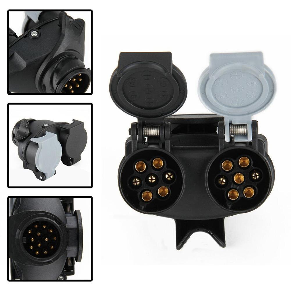 13 Pin Naar 7 Pin Euro Trailer Towing Caravans Dual Socket Plug Adapter Connector Trailer Plug Adapter