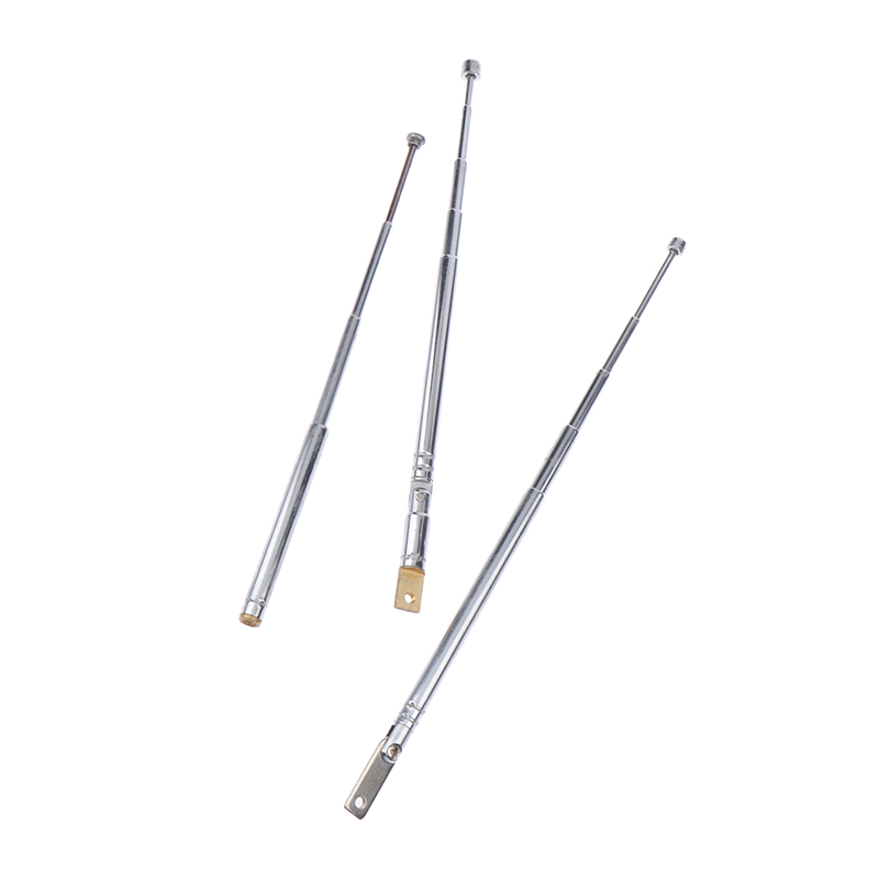 Antena de Rádio AM FM Full-Channel, Telescópica, Rotativa, Aérea, Metal, M2.5, 5 Secções, 17 cm, 25cm