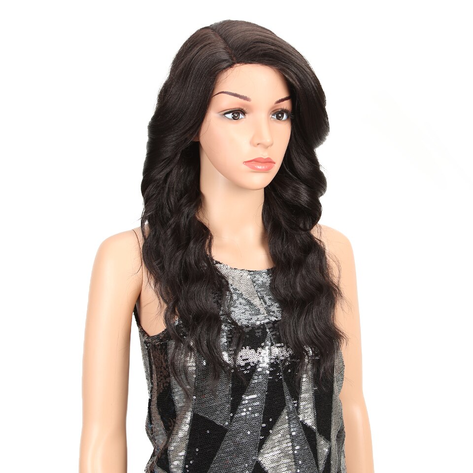 MAGIA Cabelo Sintético Rendas Frente Perucas Para As Mulheres Negras Ondulado Solto Longo 22 "Polegada Afro Peruca Resistente Ao Calor cabelo da fibra