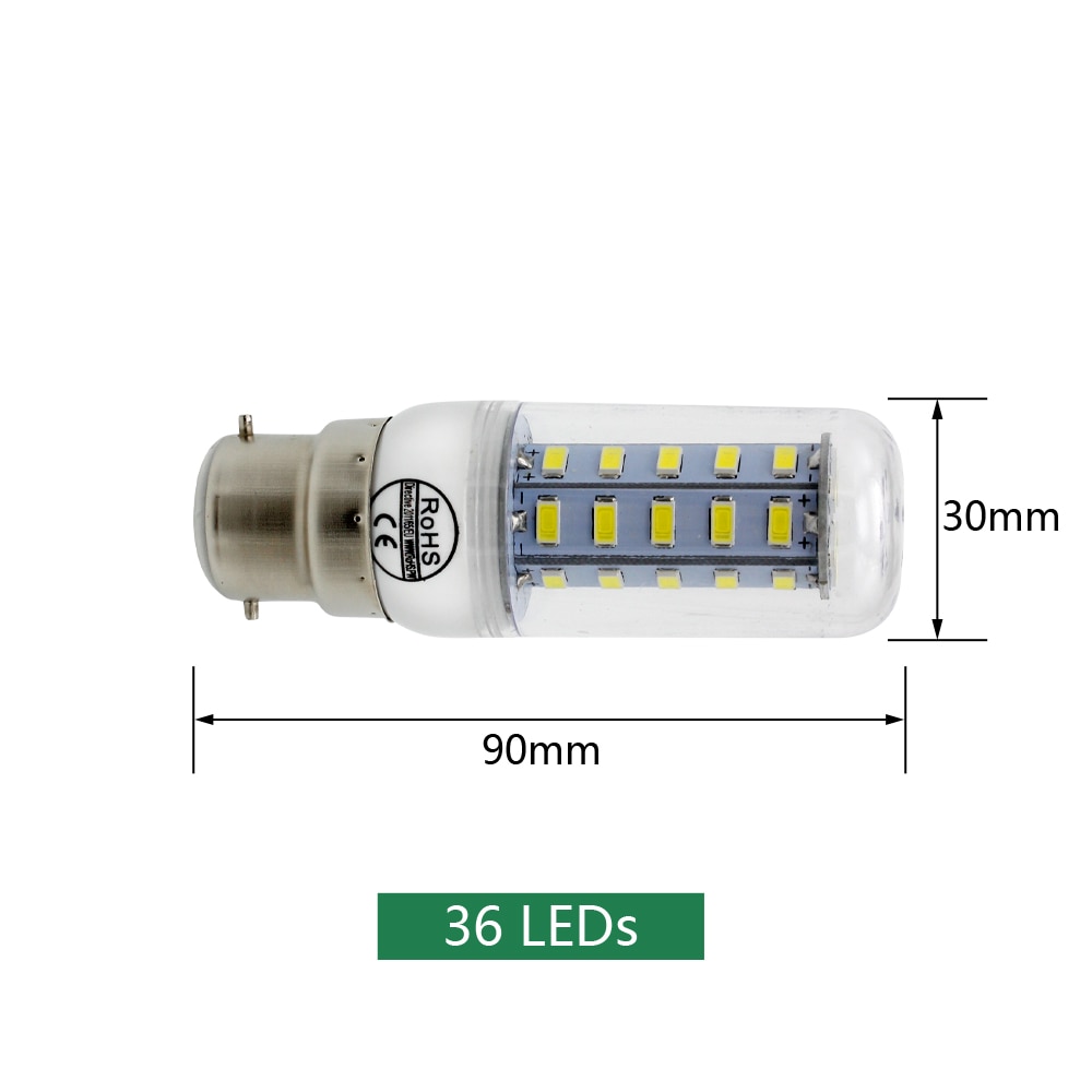 1 stücke B22 7W 12W 15W 18W 20W 25W Led Mais birne licht SMD 5730 AC 220V Bombillas B22 led kerze scheinwerfer kronleuchter 360 Grad