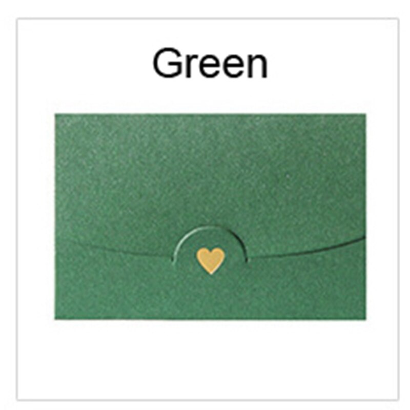 Enveloppe en papier doré 10 pièces/lot | Enveloppe à cœur de fermoir, pour carte d'invitation de mariage, , bricolage: Army green / 7x10.5cm