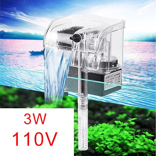 Aquarium Filter Wasserfall Filter Wasser pumpe Externe sauerstoff pumpe filtr ryby Kaskade Filter: 3W-110V
