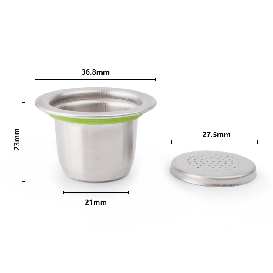 stainless steel capsule fit for nespresso refillable resuable coffee machine cup pod purple ring