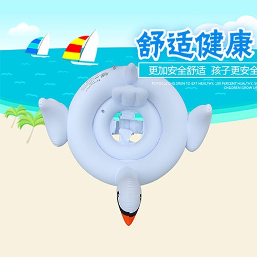 Crab Flamingo Inflatable Ring Baby Cute Swimming Rings For 1-6 Years Old Kids Animal Bathing Circle Swimming Pool Accessories: white swan style