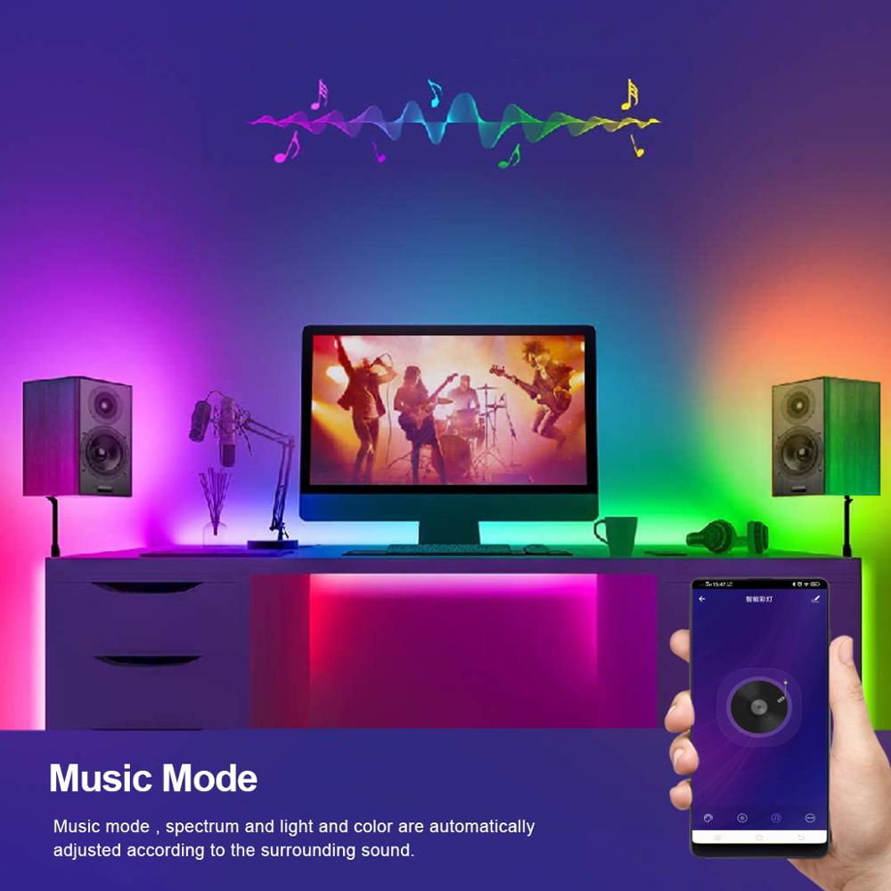 Tuya – bande lumineuse LED RGB, wi-fi, 12v dc, avec commande vocale, 1/2/3/4/5/10/15 M, fonctionne avec Google Home et Smart Life App