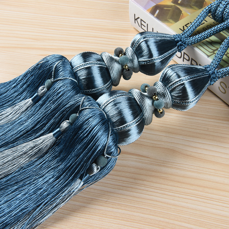 Ceinture de Suspension à Pompons pour Rideaux, en Cordes, Embrasses Décoratives en Bandages à Boucle, Accessoire de Décoration de Salon, Chambre ou Salle à Manger: 8 / 2 pcs a pair
