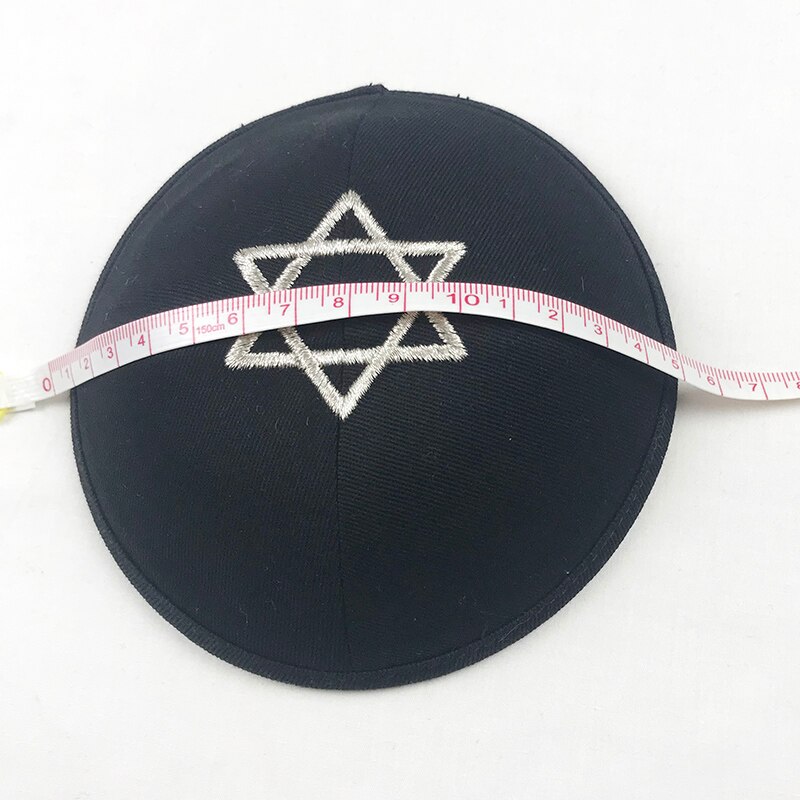 stjerne av david kippot kippa kippah kipa 15cm bomull jødisk yarmulke luer lue hodeskalle lokk