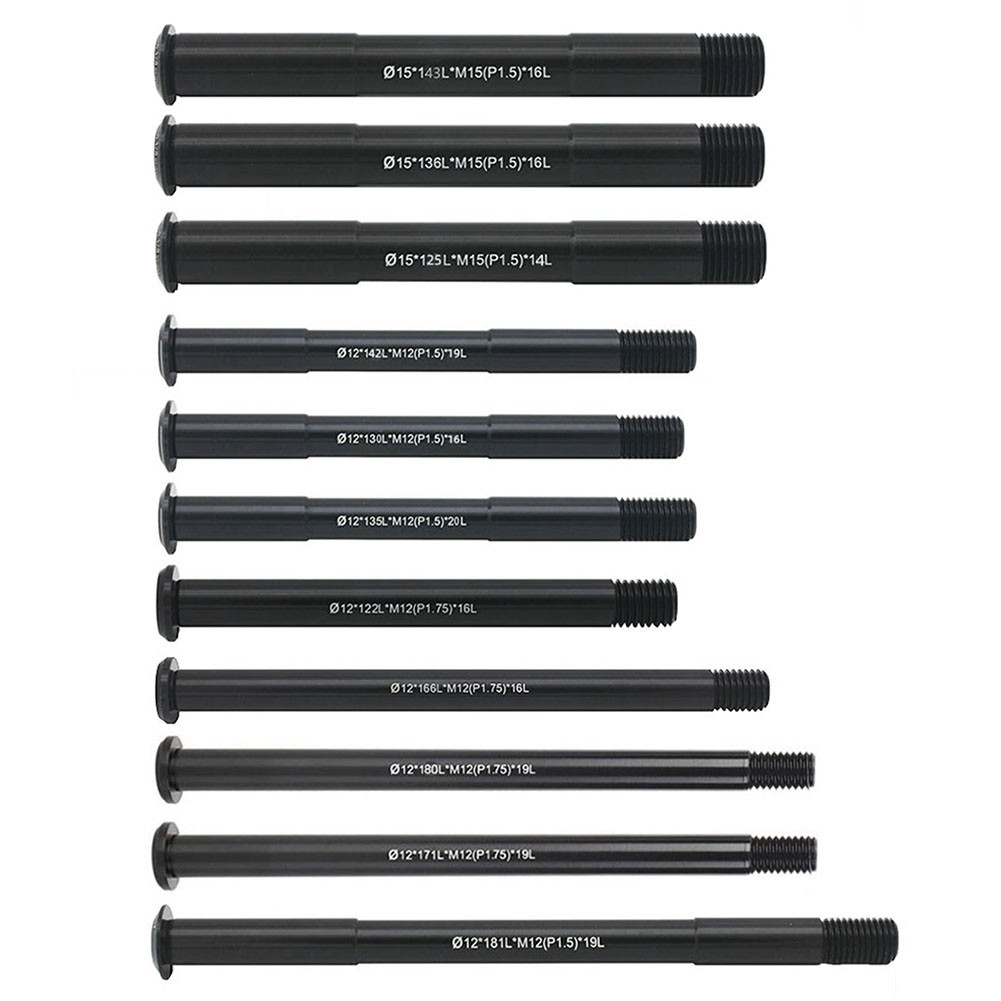 MTB Bike Thru Axle Mountain Road Bicycle Replacement Front Rear Thru Axle 12mm 15mm 122-181L P1.5 P1.75 Aluminum Alloy Parts