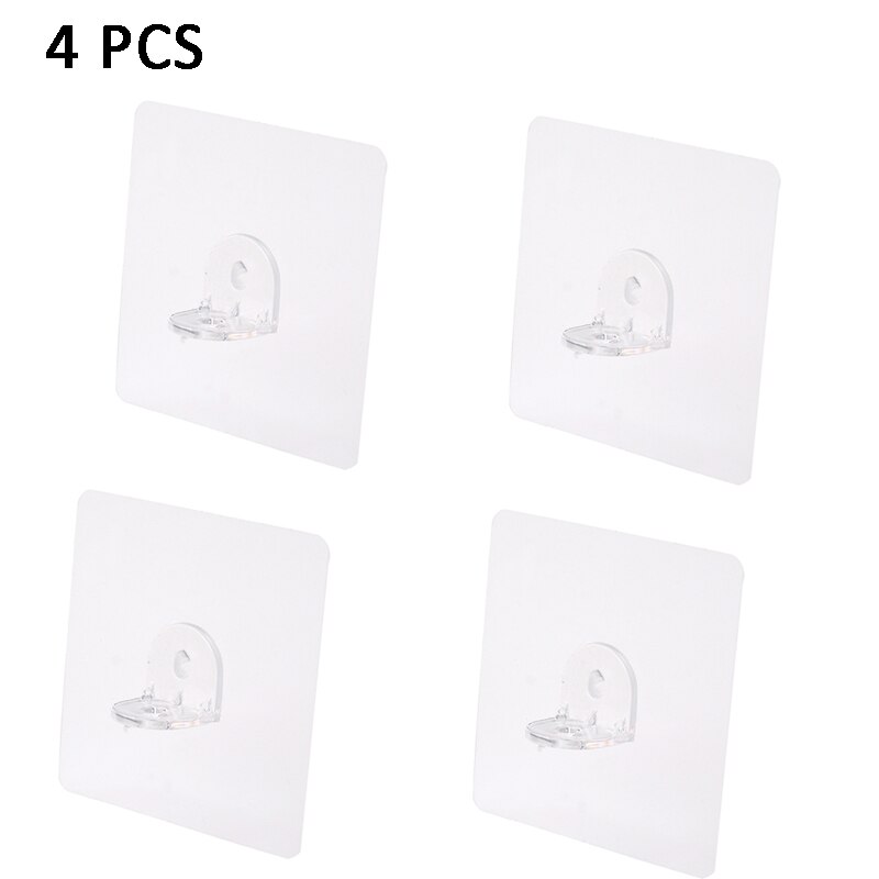 Adhesive Wall Hook Wall Hanger Transparent Suction Cup Sucker Hook Layered Partition Bracket Triangle Bracket Support Shelf Hook: 4 PCS