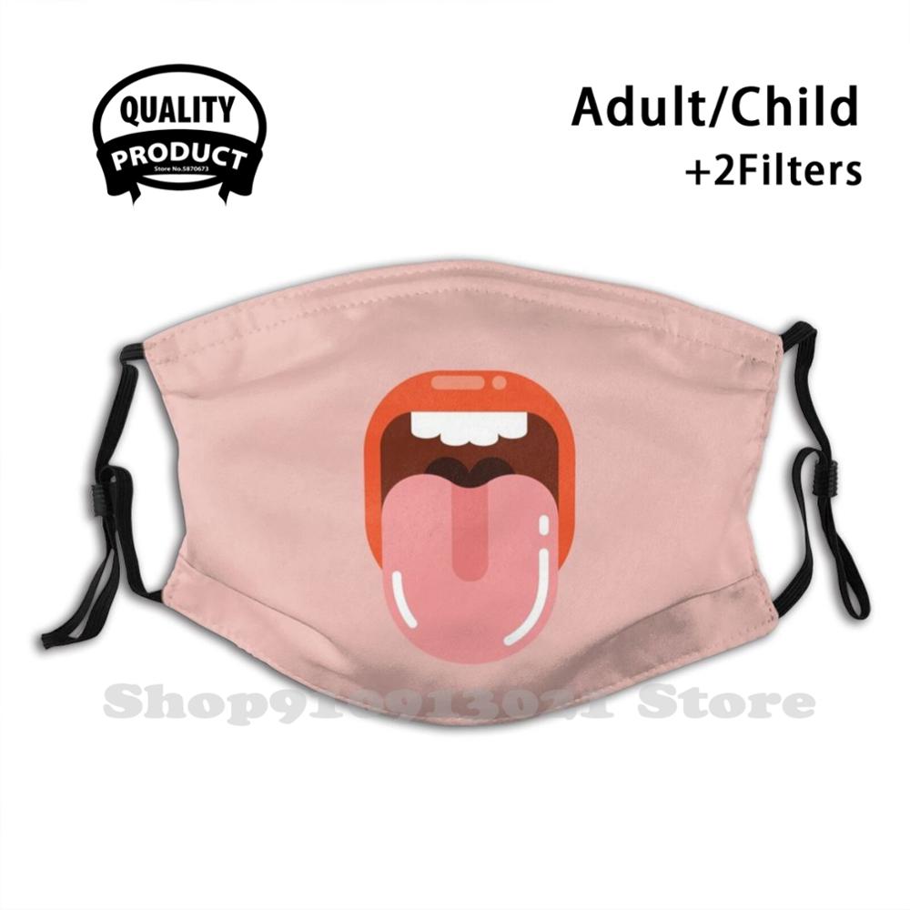 Foulard bouche et langue prêt à donner, Cycle de pêche, cyclisme, langue buccale, hygiène des dents, lèvres Sexy: Mask / Child Size
