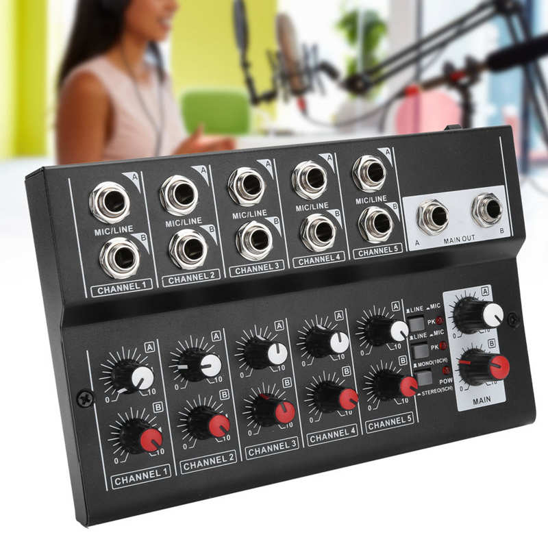 Draagbare 10-Kanaals Stereo Audio Sound Mixer Karaoke Microfoon Versterker Console 100-240V