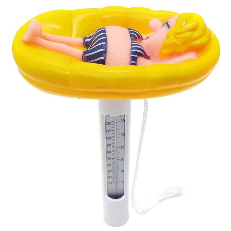 Termómetro Flotante De Pato Para Piscina | Diseño De Dibujos Animados, Con Cuerda | Material ABS+PVC, Aprox. 20 Cm | Para Spa Y Jacuzzi