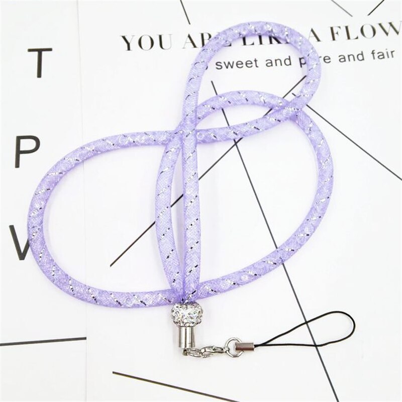 Mobiele telefoonriemen kristallen ketting kralen hanger sleutelhanger hangkoord lasso lanyard nekband badgehouder voor alle telefoons: En