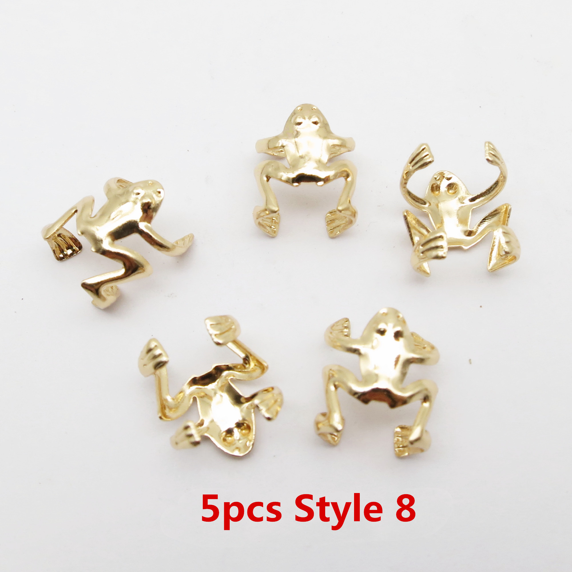 10Pcs/Pack adjustable viking hair dread Braids dreadlock beard Beads cuffs clips for Hair Rings women men accessories: 5pcs Style 8