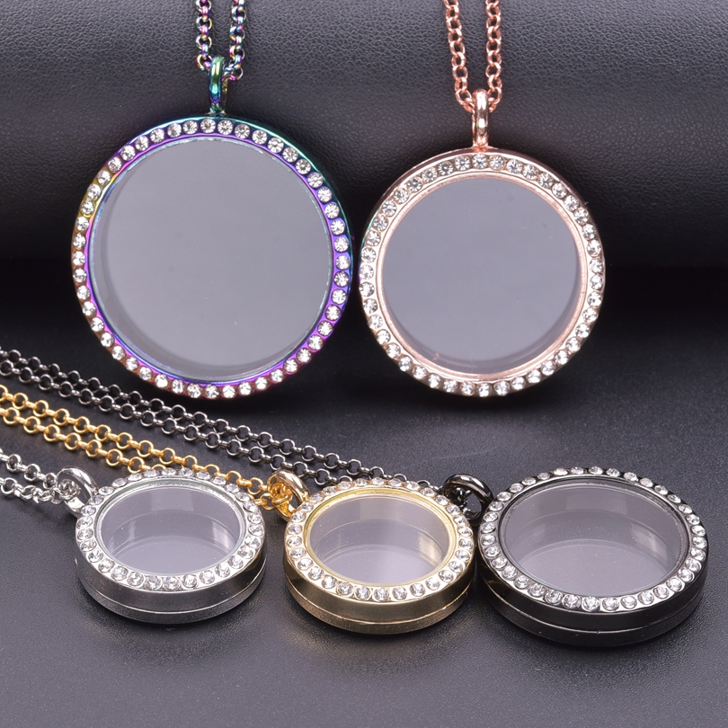 1Pc 25-40mm Clear Ronde Living Foto Medaillon Hanger Kettingen Diy Glas Gedenkteken As Glazen Urn medaillon Vrouwen Collares Sieraden