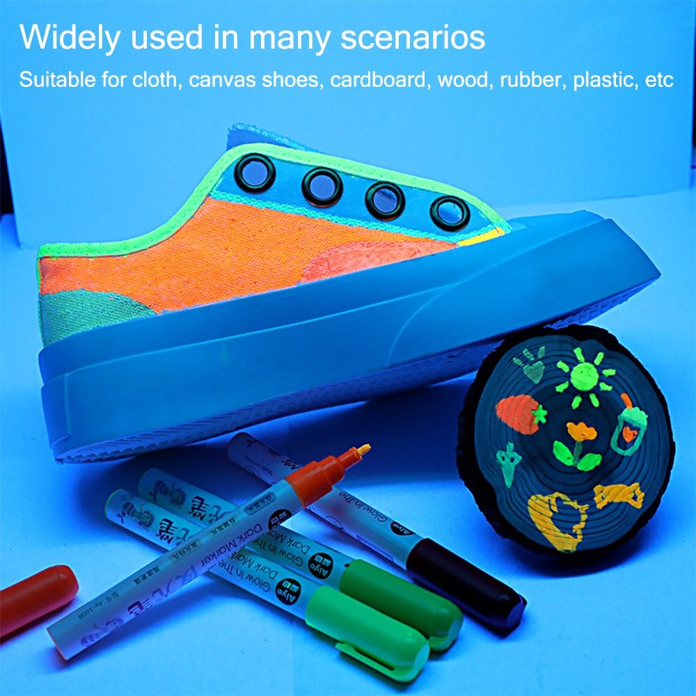 Kreatywny 8-kolorowy świecący długopis świecący w ciemności DIY graffiti znacznik ręcznie malowany długopis fluorescencyjny szkolne materiały biurowe