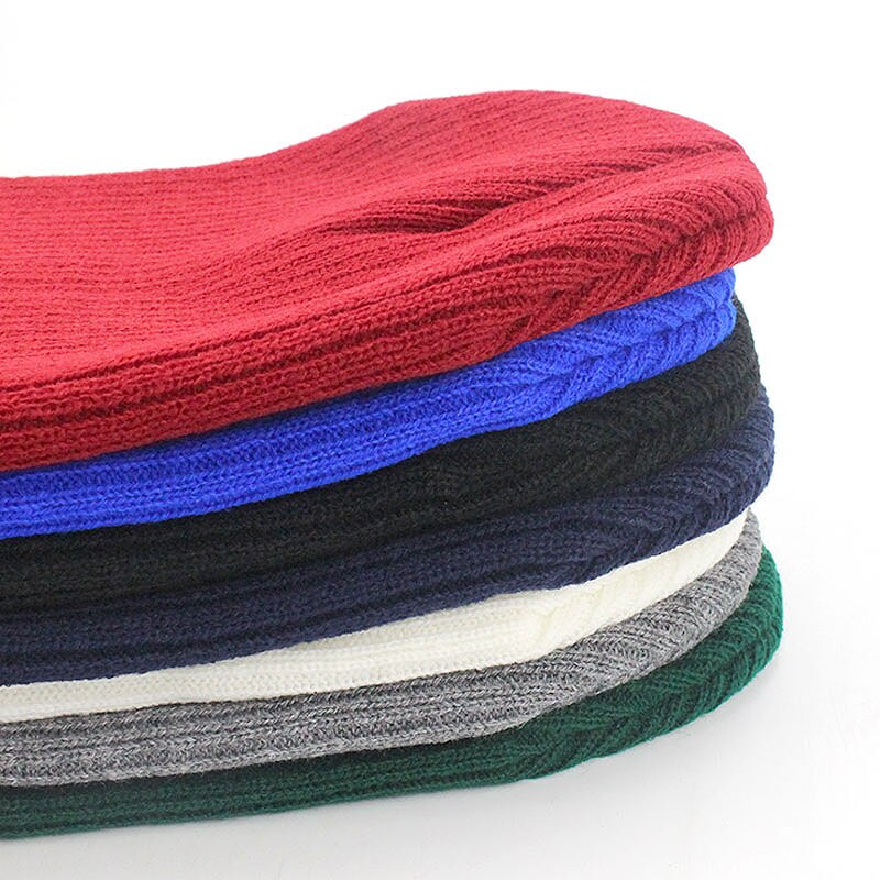 Frauen Männer Häkeln Mütze Hütte Weiche Warme Kappe Herbst Winter Weibliche unisex Erwachsene Gestrickte Einfarbig Grün Schwarz lässig Skullies Hütte