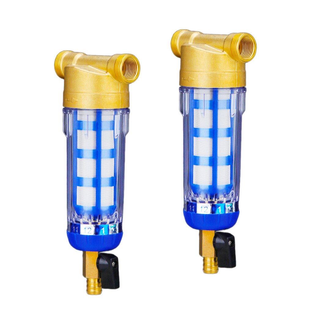 2 Stuks Water Pre-Filter Systeem/Herbruikbare Spin Down Sediment Water Filter Fit Voor 1/2 Inch Mnpt 3/4Inch Fnpt