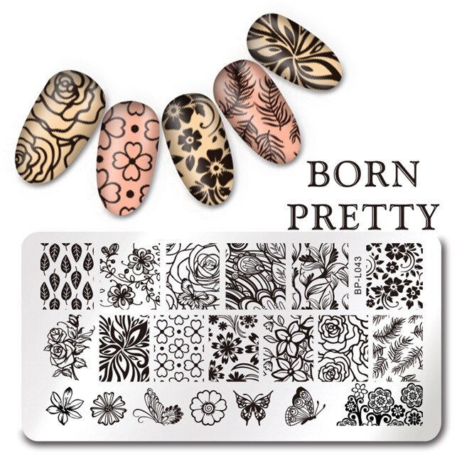 Né joli été fruits ongles estampage modèle fleur jus boissons ligne laisser modèle bricolage Nail Art Image plaques: BP-L043