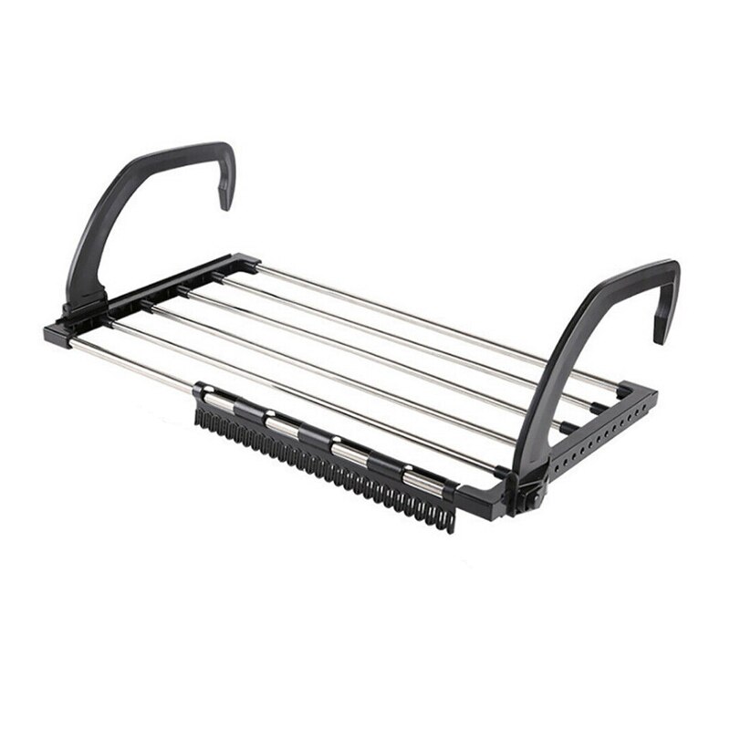 1pc Multifunction Stainless Steel Drying Shoe Rack Portable Window Laundry Balcony Towel Clothes Diaper Dryer Storage Rack
