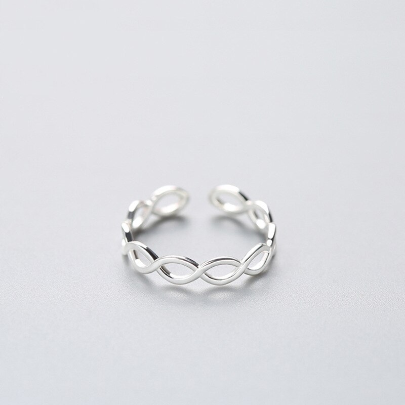 Inzatt Geometrische Twee Lijn Minimalistische Ring 925 Sterling Zilver Voor Vrouwen Verjaardagsfeestje Mode-sieraden