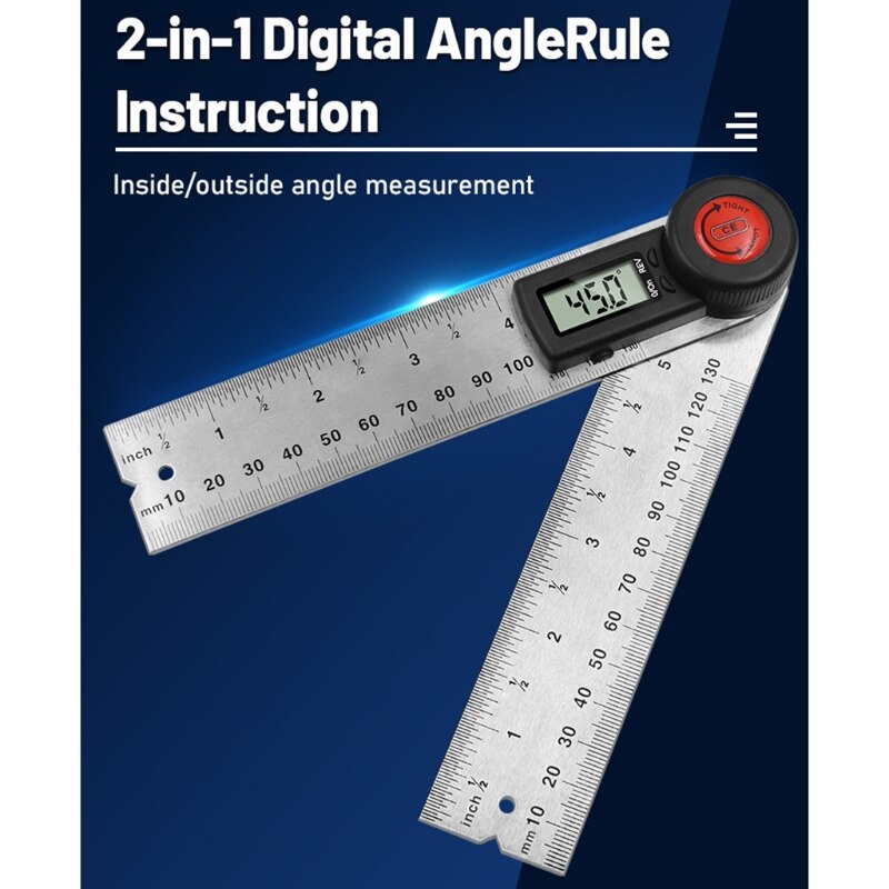Digital Protractor Angle Ruler Spi rit Level Universal Ruler Woodworking Electronic Goniometer 360 Degree Angle Detector