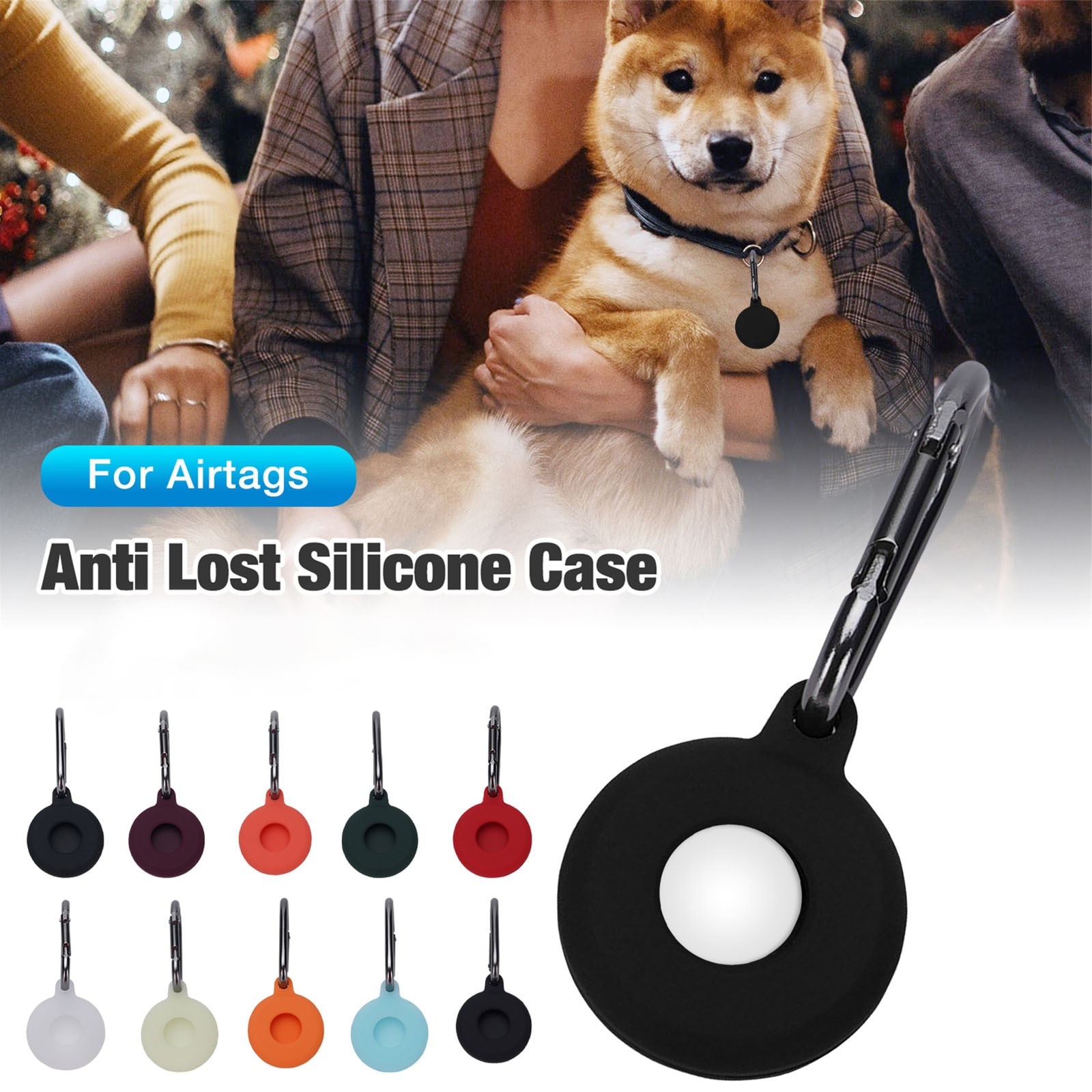 Newest Suitable For Appie Airtags Locator Silicone Protective Sleeve Metal Ring Buckle Sports Soft Plastic Shell Easy Use