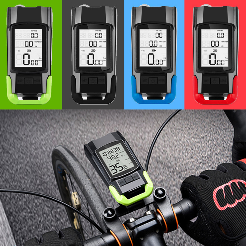 Computador multifuncional bicicleta, luzes de bicicleta, chifre, sinos de ciclismo, MTB, Road Bike, lanterna frontal, velocímetro, 120DB, 3 em 1